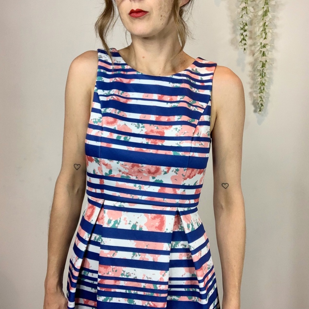 41 HAWTHORN fit & flare dress floral striped 1834 - Picture 8 of 8